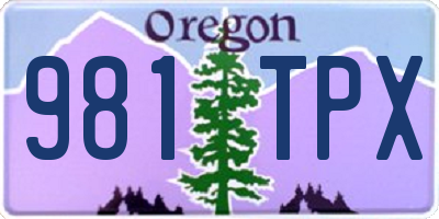 OR license plate 981TPX