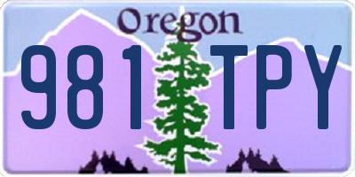 OR license plate 981TPY