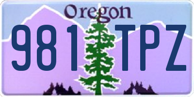 OR license plate 981TPZ