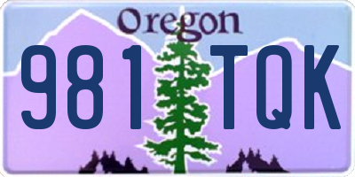 OR license plate 981TQK