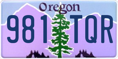 OR license plate 981TQR