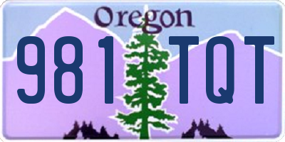 OR license plate 981TQT