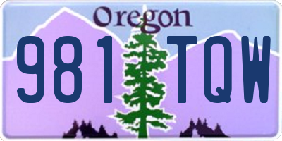 OR license plate 981TQW