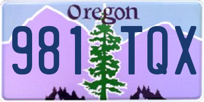 OR license plate 981TQX