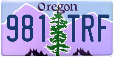 OR license plate 981TRF