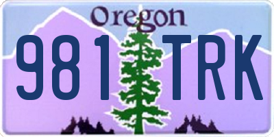 OR license plate 981TRK