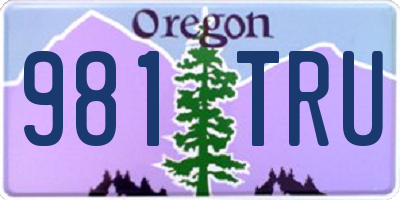 OR license plate 981TRU