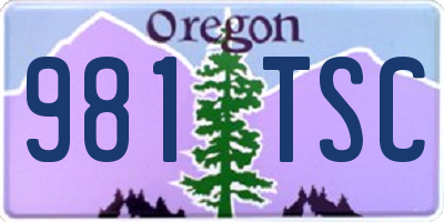 OR license plate 981TSC