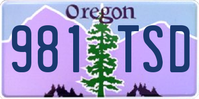 OR license plate 981TSD