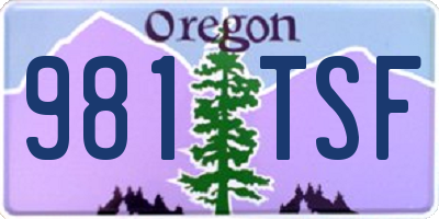 OR license plate 981TSF