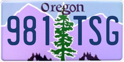 OR license plate 981TSG