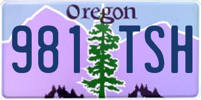 OR license plate 981TSH