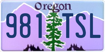 OR license plate 981TSL