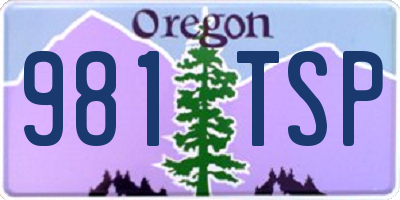 OR license plate 981TSP