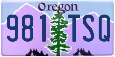 OR license plate 981TSQ