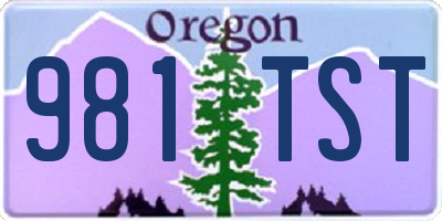 OR license plate 981TST