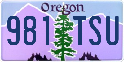 OR license plate 981TSU