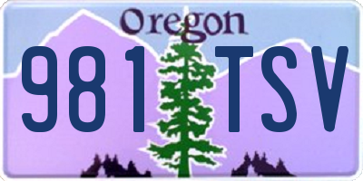 OR license plate 981TSV