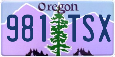 OR license plate 981TSX