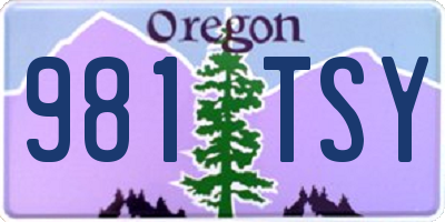 OR license plate 981TSY