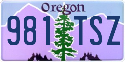 OR license plate 981TSZ