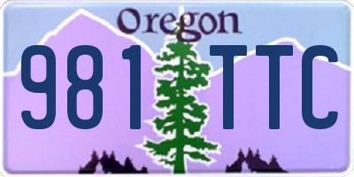 OR license plate 981TTC