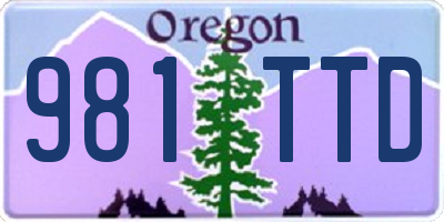 OR license plate 981TTD