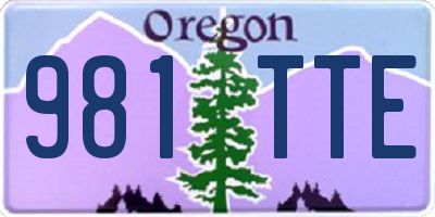 OR license plate 981TTE