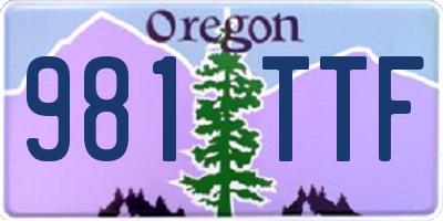 OR license plate 981TTF