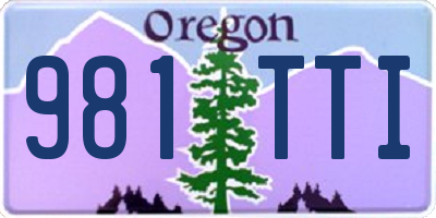 OR license plate 981TTI