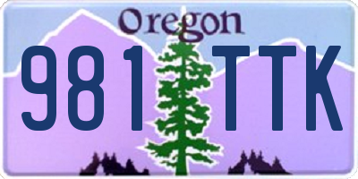 OR license plate 981TTK