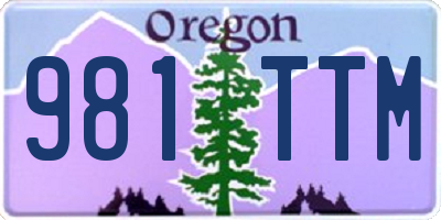 OR license plate 981TTM