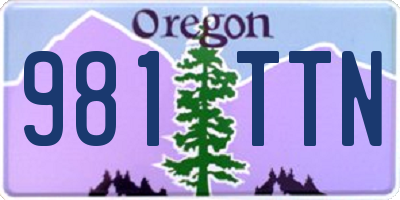 OR license plate 981TTN
