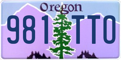 OR license plate 981TTO