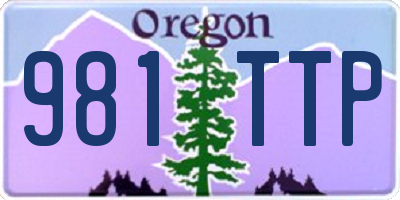 OR license plate 981TTP