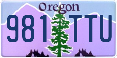 OR license plate 981TTU