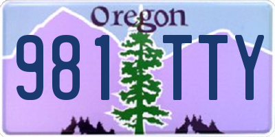 OR license plate 981TTY