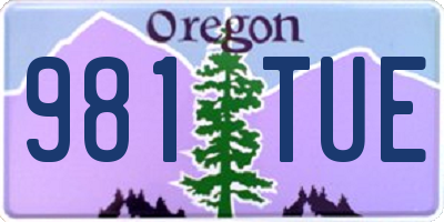 OR license plate 981TUE