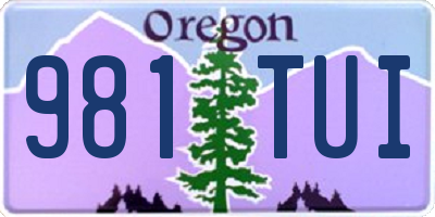 OR license plate 981TUI