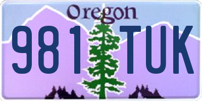 OR license plate 981TUK