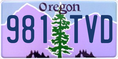 OR license plate 981TVD