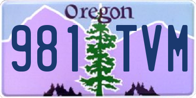 OR license plate 981TVM
