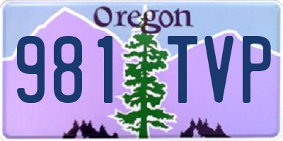 OR license plate 981TVP