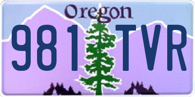OR license plate 981TVR