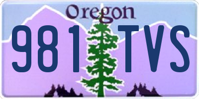 OR license plate 981TVS