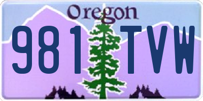 OR license plate 981TVW