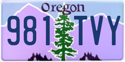 OR license plate 981TVY