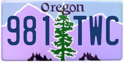 OR license plate 981TWC