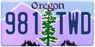 OR license plate 981TWD