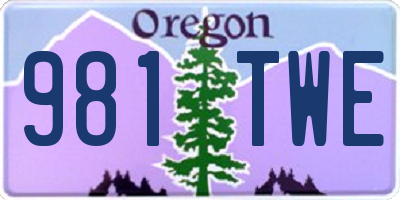 OR license plate 981TWE